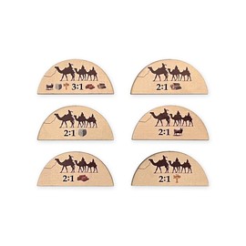 Tabletop Monthly Trading Caravan Land Port 6 Pack Replacement Ports compatible with Catan's Settlers of Catan and Catan Expansions