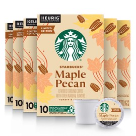 Starbucks Flavored K-Cup Coffee Pods — Maple Pecan for Keurig Brewers — 6 boxes (60 pods total)