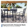Patio Dining Chairs Set of 2, Black Stackable Outdoor Dining