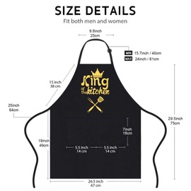 Mr and Mrs Aprons for Couples Gifts, Kitchen Cooking Aprons for Women and Men, Water Resistant Aprons as Gift for Wedding, Engagement, Anniversary, Valentine’s Day for Newlyweds (King & Queen)