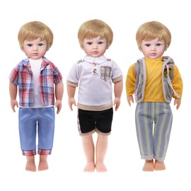 3 Sets Fashion 18 Inch Boy Doll Clothes - Outfits Fashion Daily Costume Set Include Tuxedo Suit, Jacket, Denim, Shirt for 18-inch Boy Dolls