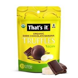 That's it Organic Dark Chocolate & Banana Truffles. 100% Plant-Based, Vegan, Gluten-Free, All Natural, 33 Calories per Truffle (3 Pack)