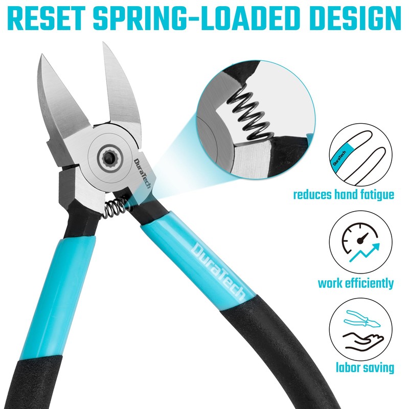 DURATECH 129 mm Wire Cutters | Ultra Sharp Spring Loaded