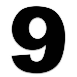 8 Inch Large House Numbers, Black Modern Home Address Signage for Outside, Wide Style & Never Rust, Number 9
