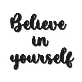 Papierdrachen Belive in Yourself Wooden Wall Decoration - Ideal Decoration for the Children's Room, Living Room and Office - Wooden Cutout - Vintage - Boho - Size Approx. 27 x 30 cm - Belive in