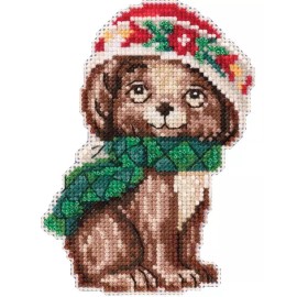Mill Hill DIY Mill Hill Puppy Jim Shore Christmas Holiday Bead Cross Stitch Ornament Kit