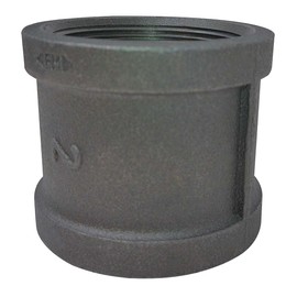Gloxco 2" Pipe Fitting Coupling, 150# Black Malleable Iron, Female NPT Threads