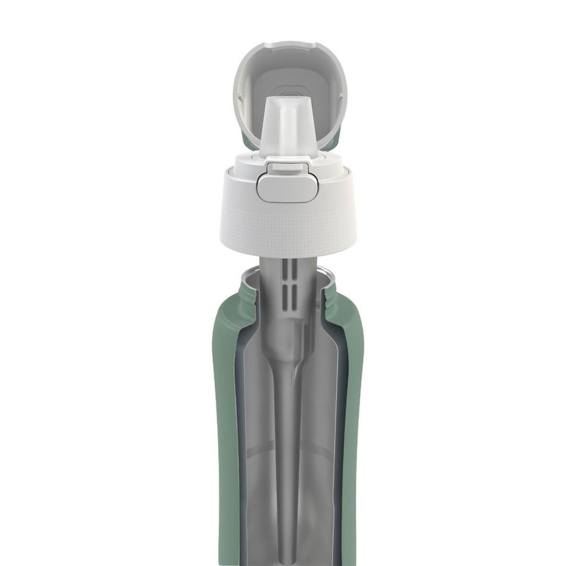Dafi Solid Steel Water Bottle with Filter, 800 ml, Sage,