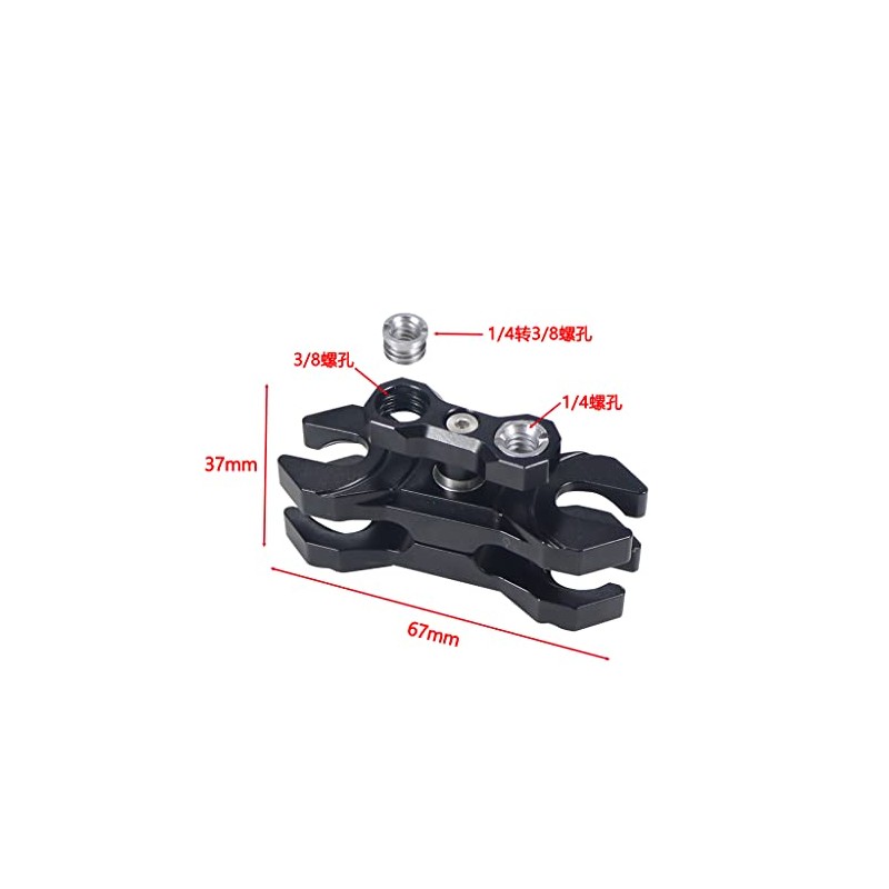CS PRIORITY Double Ball Head Magic Arm Clamp 1/4'' 3/8''