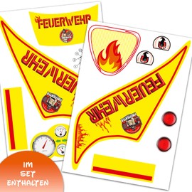 Finest Folia Sticker Set Compatible with Big Bobby Car Classic Sticker for Children's Vehicle, Ride-On Car Toy Car Design Film for Girls Boys R194 (04 Fire Brigade)