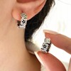 Yudisho S925 Smiley Small Silver Hoop Earrings, Anti-Allergy Earrings for