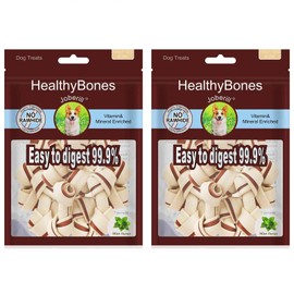 UrbanX HealthyBones Beef Rawhide Free Healthy Mini Chews for Whoodle and Other Med Mixed Breed Dogs Great Foods for Training Rewards, 14 Count