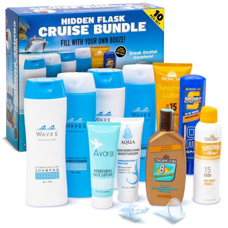 GoPong Cruise Bundle Hidden Alcohol Travel Flasks (104 oz Total)