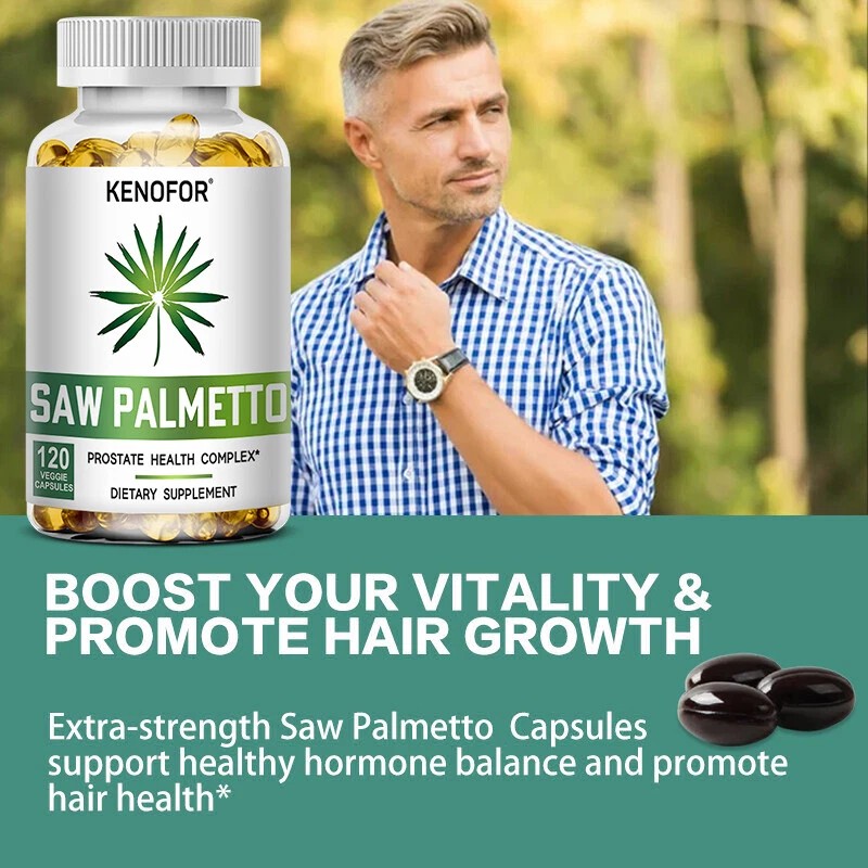 KENOFOR Saw Palmetto 500mg Prostate Supplement Urinary Support - 120