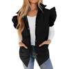 Valphsio Women's Puffer Vests Ruffle Sleeve Winter Button Down Padded