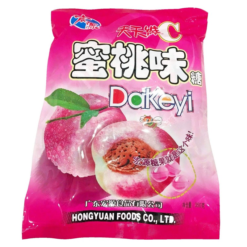 Hongyuan Dakeyi Hard Candy (Peach, 2 Pack)