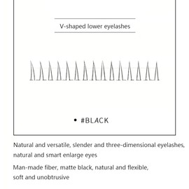 V-Shaped Bottom Eyelashes Black Soft False Eyelashes Individual Lashes Extension J Curl 5-7mm Mixed Long False Eyelash 0.07mm Thickness (5mm, V shape-J-0.07)