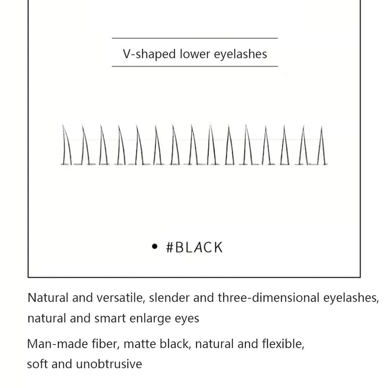 V-Shaped Bottom Eyelashes Black Soft False Eyelashes Individual Lashes Extension