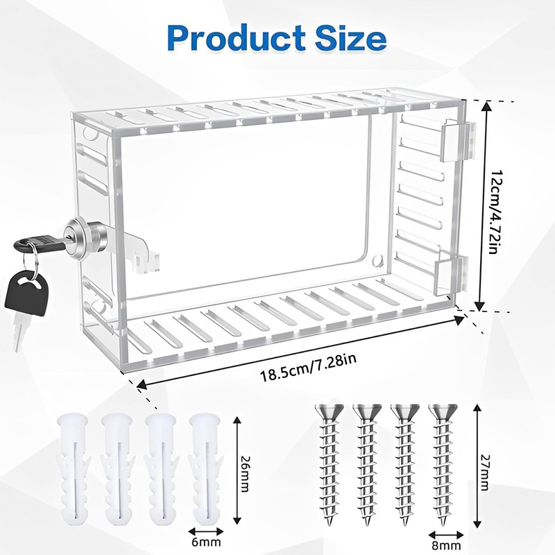Universal Thermostat Lockable Box with Key Clear Acrylic Thermostat Cover