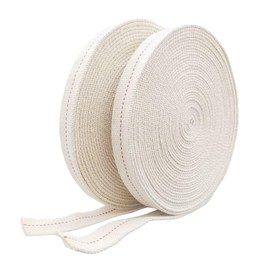 3/4" Inch Flat Cotton Oil Lamp Wick or Hurricane Lamp Oil Lamp Wicks for Oil Lamps Hurricane Lantern Kerosene Lantern and Oil Burners，Red Stitch 13ft/ 2 Rolls