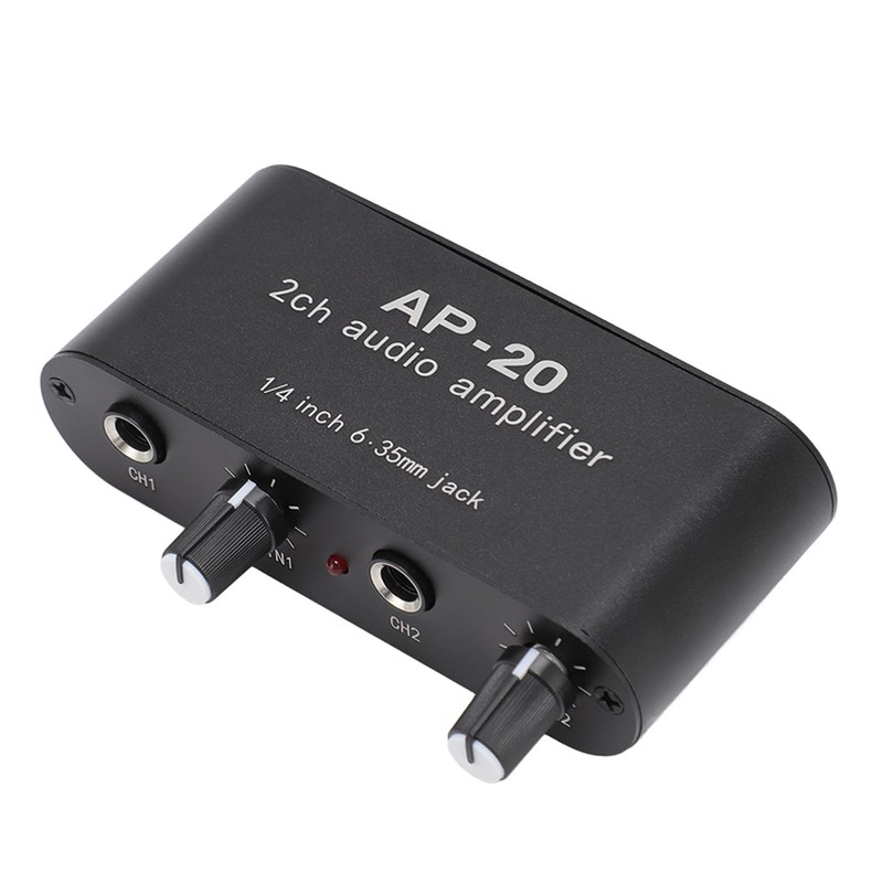 2 Channel Sound Amplifier Balanced 1/4 Inch 6.35mm Gain Independent