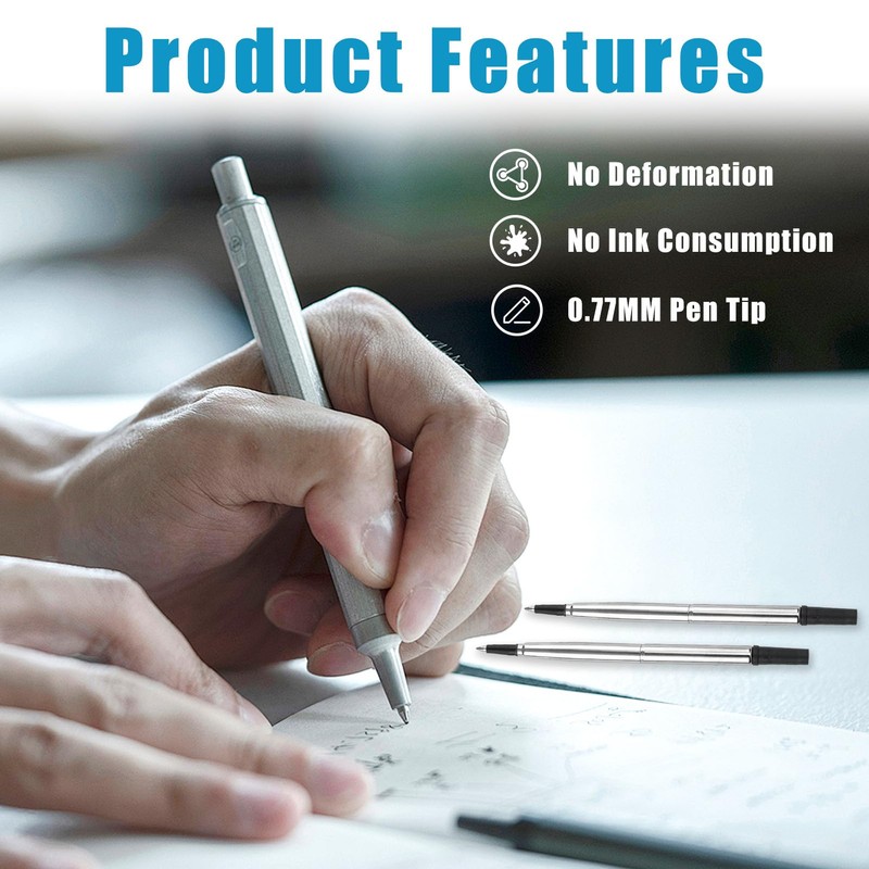 3 Pcs Rollerball Refill, 0.7mm Pen Refills Roller Ball Compatible