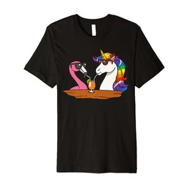 Cartoon Unicorns Enjoying Summer Party Vibes Premium T-Shirt