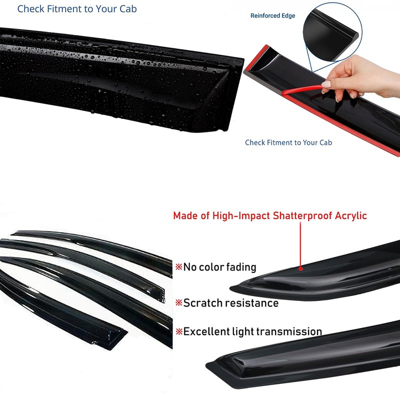 LIKDIKDIK Tape On Window Visor Compatible with 2022 2023 2024