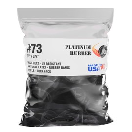 Black #73 Large Premium Outdoor Rubberbands .375 inch Wide, Made in USA, High Heat UV Resistant Platinum Rubber Crepe Band Approx. 240 per LB, 60 per 1/4lb (3" Long x 3/8" W) (1, Pounds)