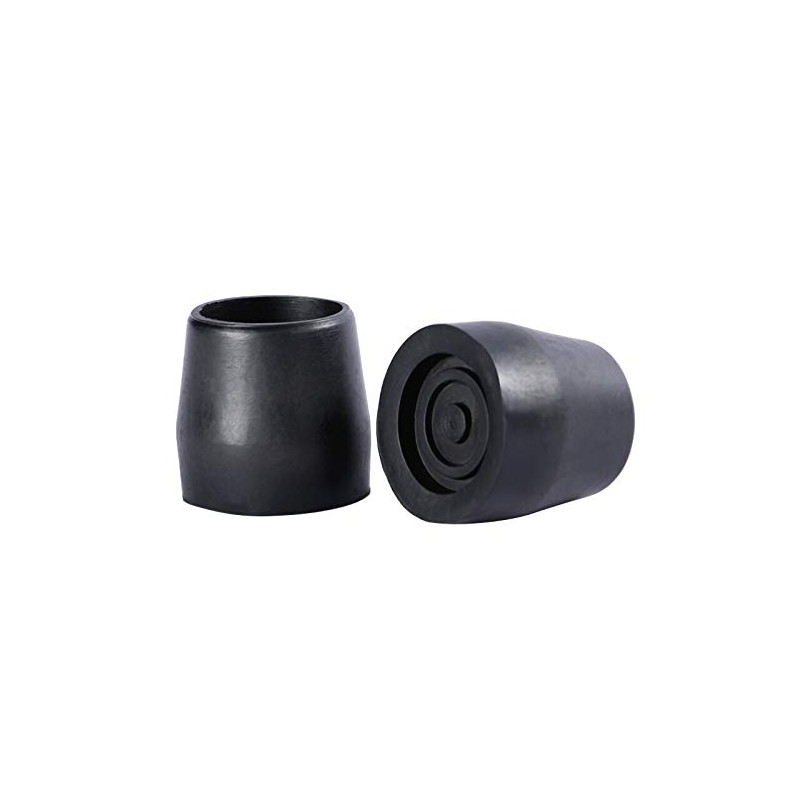 Essential Medical Supply Replacement Walker/Commode Tips, Black, 1",(8)