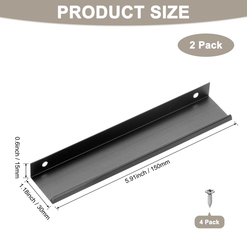 M METERXITY 2-Pack Cabinets Drawers Edge Pulls, 5.91" Aluminum Drawer