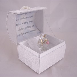 Wedding Bride & Groom Crystal Gift Box - Hand-Sculpted - 22KT Gold