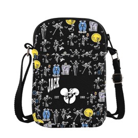 Horror Movie Merchandise Crossbody Bag Jack Skull Carry On Bag Pumpkin King Fans Gift Spooky Season Gift (JackCrossBlk)