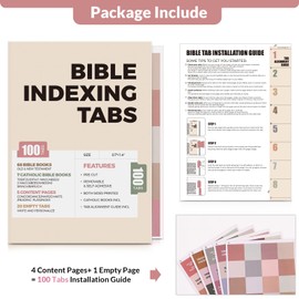 SKYDUE Bible Tabs, 100 Tabs, Laminated Bible Tabs for Women and Men, Bible Tabs for Study Bible, Bible Index Tabs, Bible Book Tabs, Bible Labels Tabs, Boho