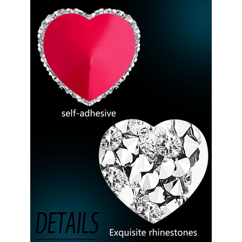 Hercicy Rhinestone Pasties Covers Adhesive Pasties Glitter Covers Reusable Bra