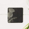 Just Slate JS/C/S4/T Coasters, Thistle, Set of 4, Black