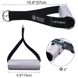 J Bryant Thick Gym Handles 2" Strong Grips Non Slip High Density Aluminum Metal Handles for Cable Machine Pulleys, Arm Wrestling Training, Wrist Finger Forearm Strengthener(1 Pair)