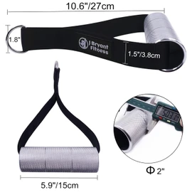 J Bryant Thick Gym Handles 2" Strong Grips Non Slip High Density Aluminum Metal Handles for Cable Machine Pulleys, Arm Wrestling Training, Wrist Finger Forearm Strengthener(1 Pair)