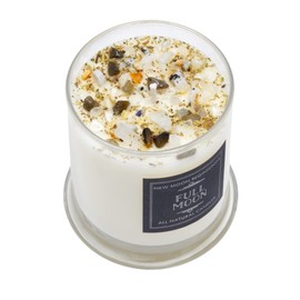 New Moon Beginnings Full Moon Candle - Purification & Cleansing - Floral, Citrusy, Warm, Sweet - Jasmine, Violet, Bergamot - 12oz Glass Jar