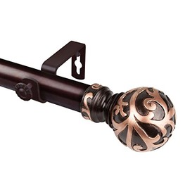 Rod Desyne 1" Cypress Curtain Rod, 48-84 inch, Bronze