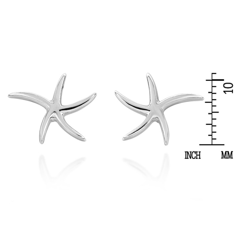 Amazing Sterling .925 Sterling Silver Starfish Stud Earrings