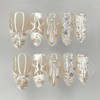 Press on Nails Medium Almond 3D Aesthetic Fake Nails French