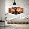 iKNOW FOTO 5 Panels Large Tree Canvas Wall Art Autumn