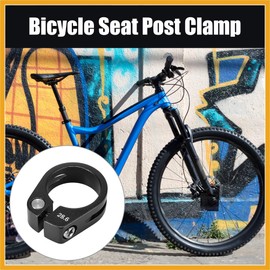 Partuto 28.6mm Aluminium Alloy Bicycle Seat Post Clamp Seat Post Clip Black Replacement