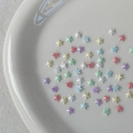 Mosoga Nail Art Pastel Mini Star Parts, 1 Piece, Mix 100 Pieces / 모소가 네일 아트 파스텔 미니 별 파츠, 1개, 믹스100개