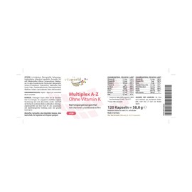 Vita World Multivitamin A-Z without Vitamin K, 120 Capsules, Vegan, Iodine-Free, Pharmacies Manufacture