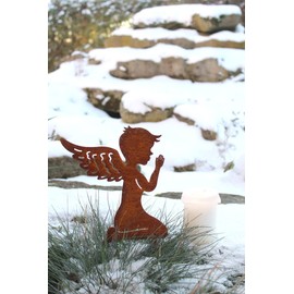 LB H&F Funeral Decoration Grave Ornament Grave Angel Metal for Arrangements Grave to Stick - Grave Decoration (Angel)