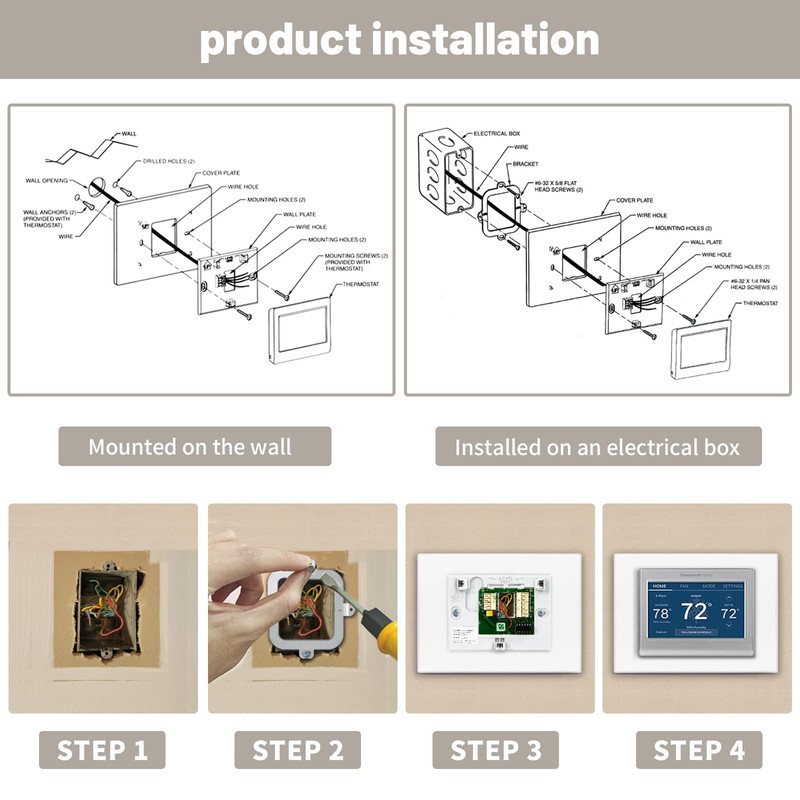Thermostat Wall Plate Compatible with THP2400A1027W Honeywell Home Thermostat Coverplate