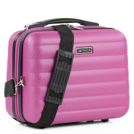 ITACA - Large Hard Shell Beauty Case for Women, Trolley & Hand Luggage Suitcase: Beauty Case Hard Shell, Cosmetic Case, Large Cosmetic Bag - Ideal for Travel! 71235, Violet, Violet