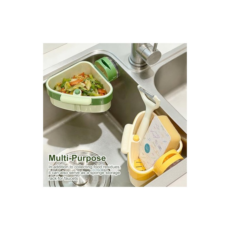 FARYODI Snap-Button Sink Strainer, Suction Cup, Corner Shelf Strainer with